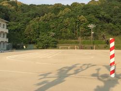 運動会前日の運動場